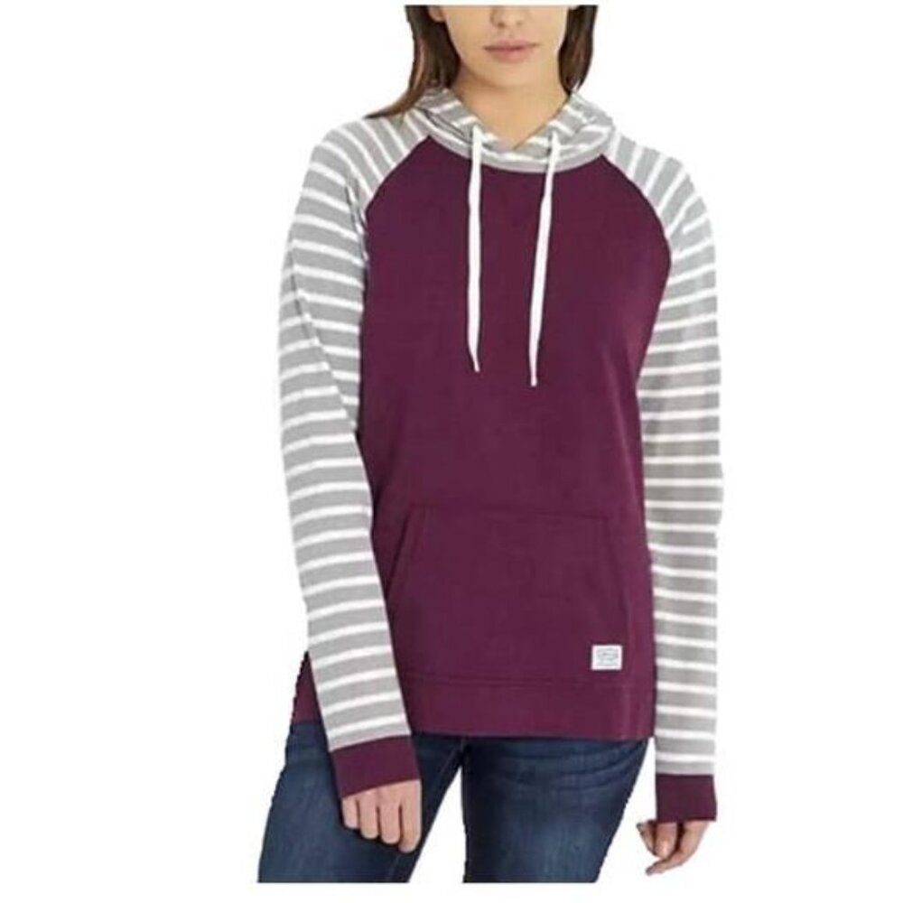 Orvis women's Cozy Hooded Pullover (Small, Purple/Gray)